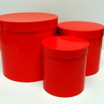 set poklon kutija za cveće - CRVENA SJAJNA